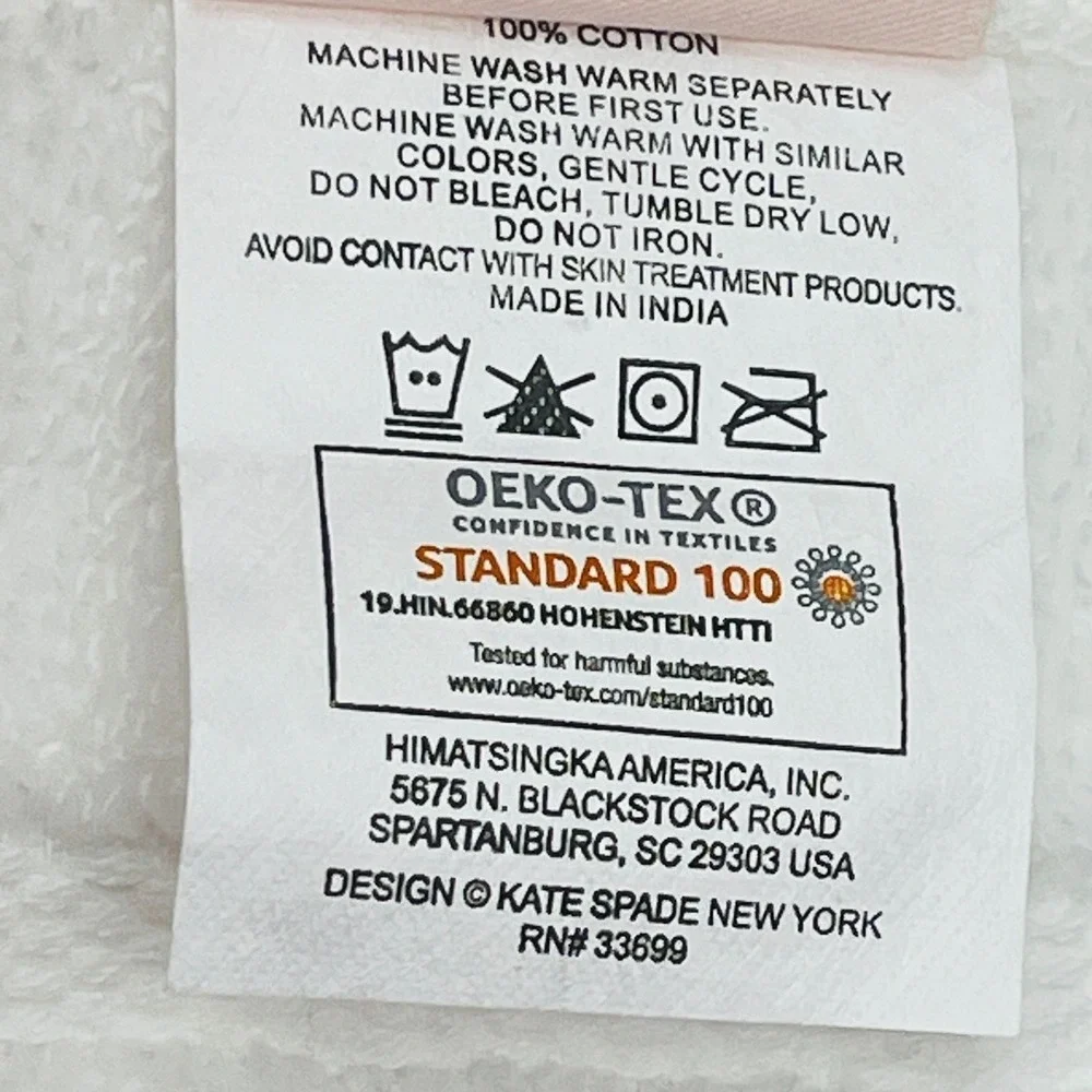 NEW Kate Spade Washcloth White 13